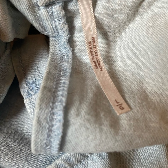 Free People Ora Denim Mini Stylish Two Toned Light Blue Belted Mini Dress Sz L - Picture 7 of 16